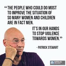 Patrick Stewart fighting violence against women