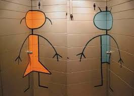 Gendered bathroom graffiti.